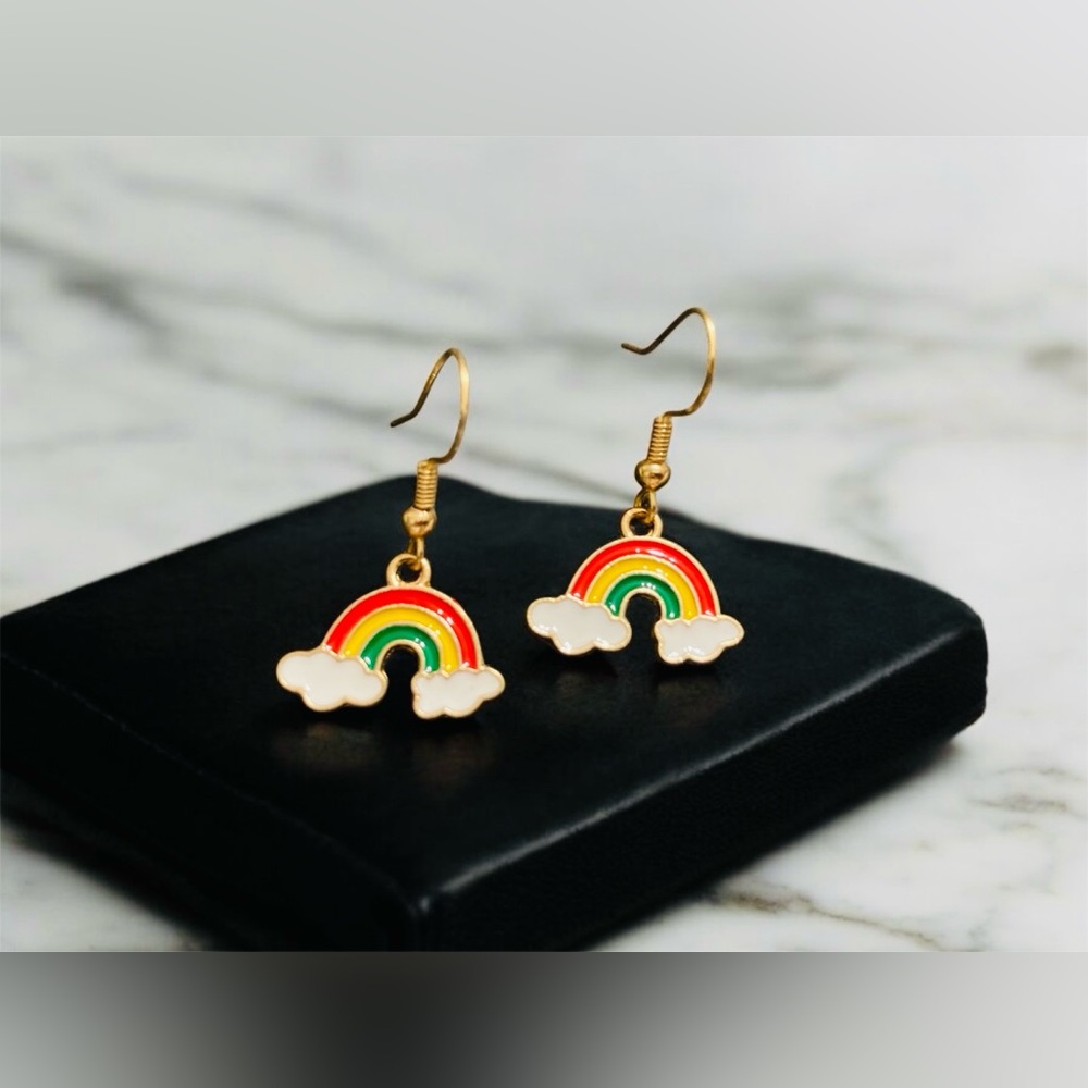 Retro Rainbow Cloud Earrings